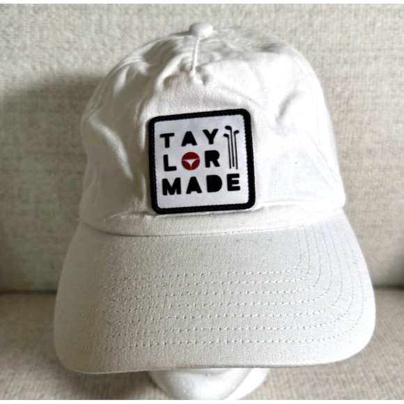 Taylormade snapback hat white cotton comfort band adjustable Snapback Patch Logo - Picture 3 of 10